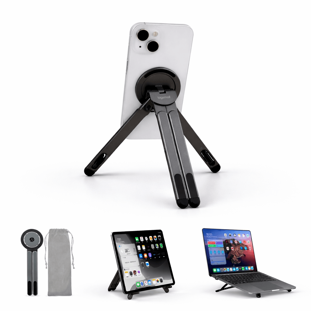 Zen-Z MagSafe Adjustable Laptop Stand – Foldable Aluminum Desk Riser for MacBook, iPad & iPhone