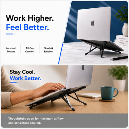Zen-Z MagSafe Adjustable Laptop Stand – Foldable Aluminum Desk Riser for MacBook, iPad & iPhone