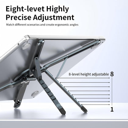 Zen-Z MagSafe Adjustable Laptop Stand – Foldable Aluminum Desk Riser for MacBook, iPad & iPhone