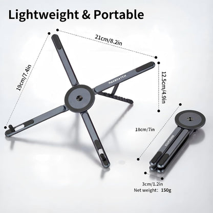 Zen-Z MagSafe Adjustable Laptop Stand – Foldable Aluminum Desk Riser for MacBook, iPad & iPhone