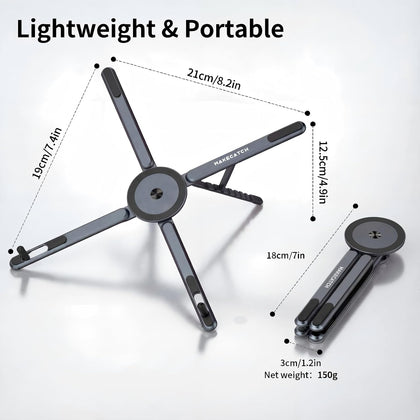 Zen-Z MagSafe Adjustable Laptop Stand – Foldable Aluminum Desk Riser for MacBook, iPad & iPhone